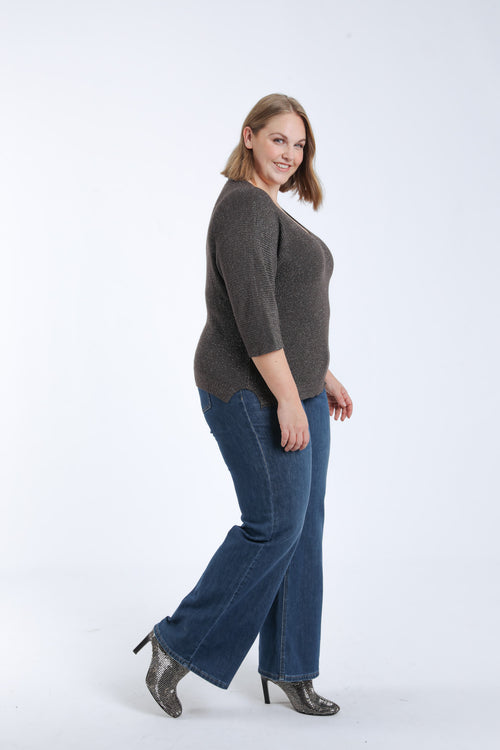 Pull uni avec lurex-Paprika-8