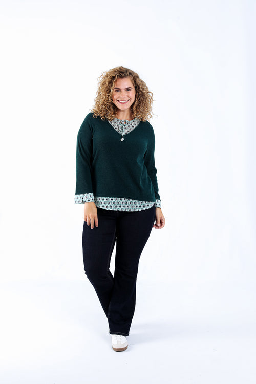 Trui 2-in-1 met geometrische print-Paprika-5