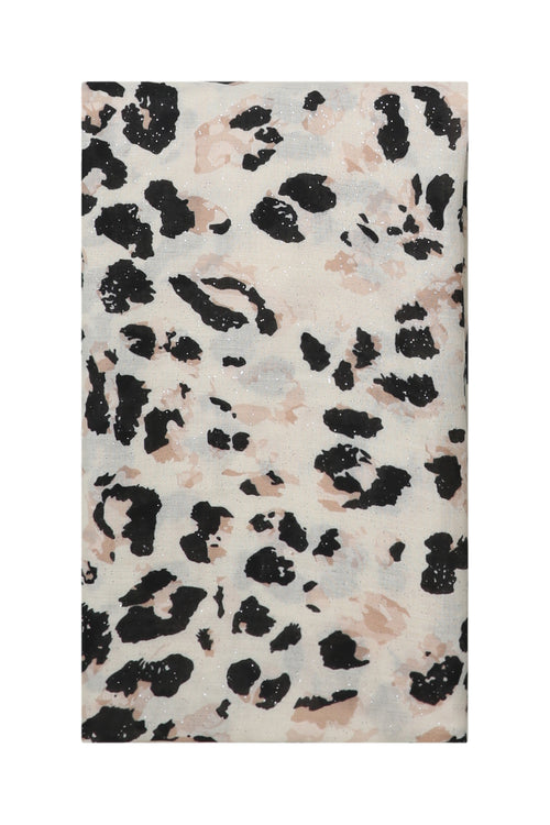 Foulard imprimé léopard pailleté-Paprika-1