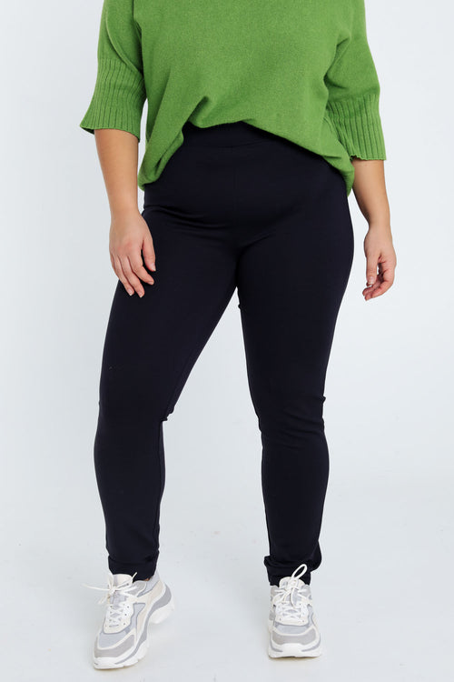 Effen slim 7/8-milanojegging in viscose-Paprika-1