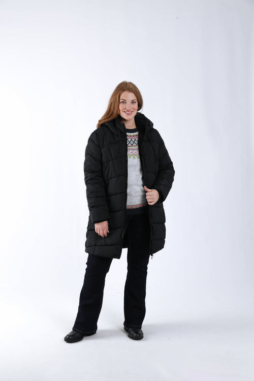 Doudoune longue unie-Paprika-8