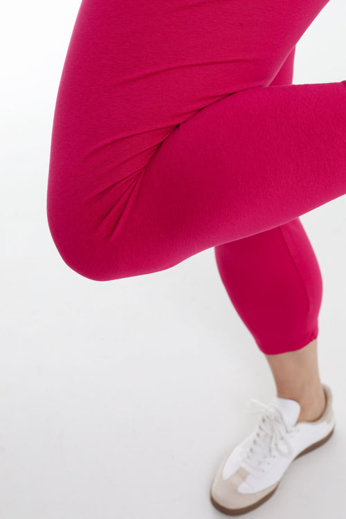3/4 legging van biologisch katoen-Paprika-4