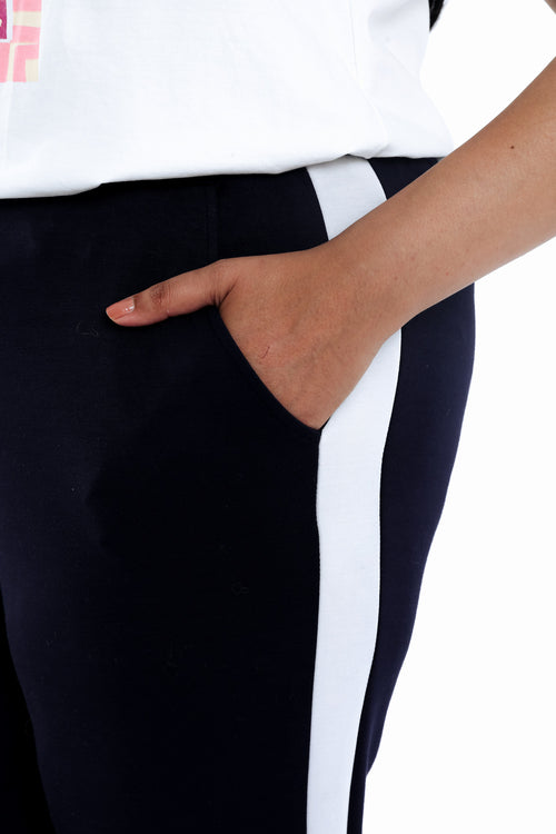 Effen joggingbroek met sportband aan de zijkant-Paprika-4