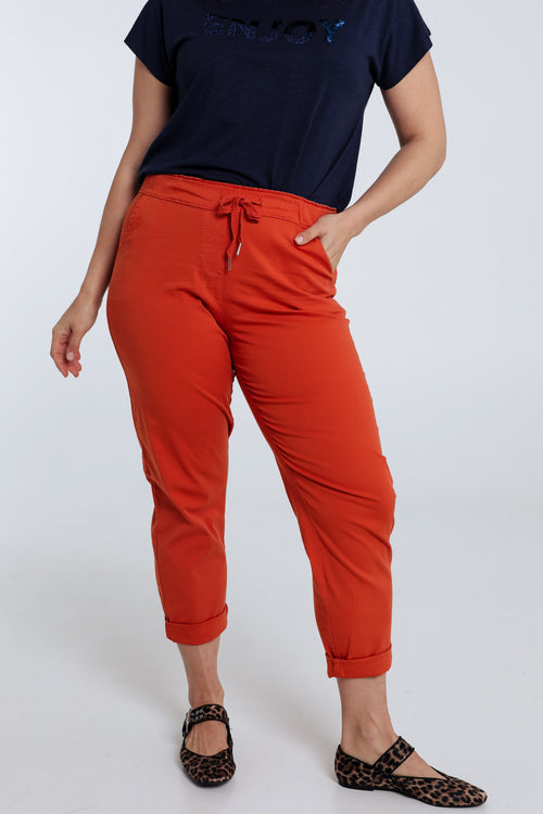 Effen 7/8-Chino-broek-Paprika-6