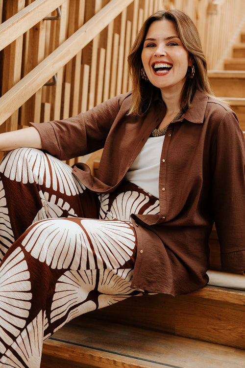 Effen viscose blouse-Paprika-2