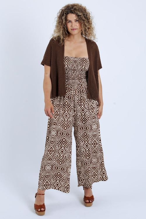 Effen opengewerkt cardigan-Paprika-7