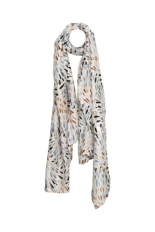 Foulard en viscose et coton imprimé avec foil-Paprika-1