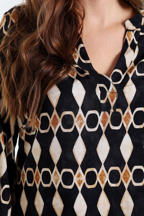 Viscose blouse met grafische print-Paprika-5