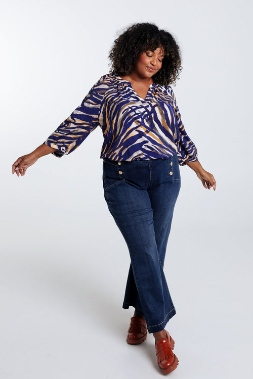 Blouse Raglan zèbre en viscose-Paprika-7