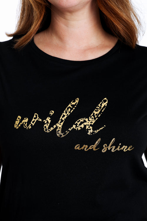 T-shirt en coton uni avec imprimé Wild and shine-Paprika-4