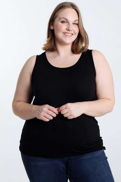 Effen tanktop van viscose-Paprika-3