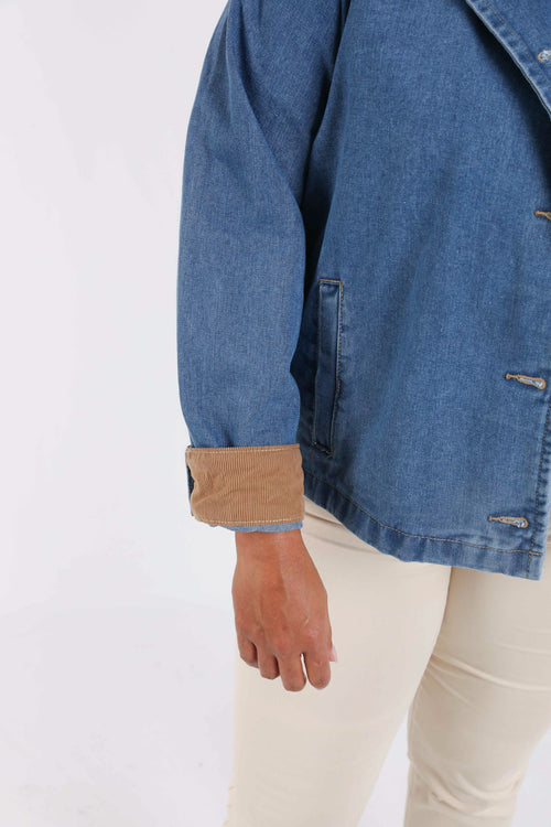 Veste en jeans avec velours-Paprika-3