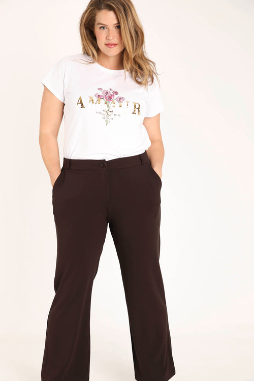 Effen klassieke broek-Paprika-6