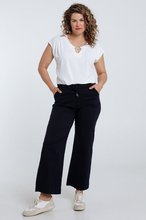 Effen brede chino broek-Paprika-9
