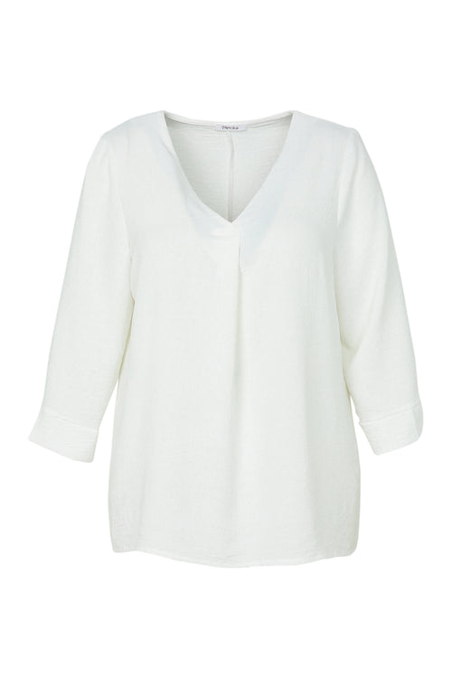 Losse, effen blouse-Paprika-10