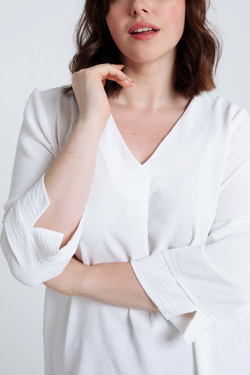 Losse, effen blouse-Paprika-4