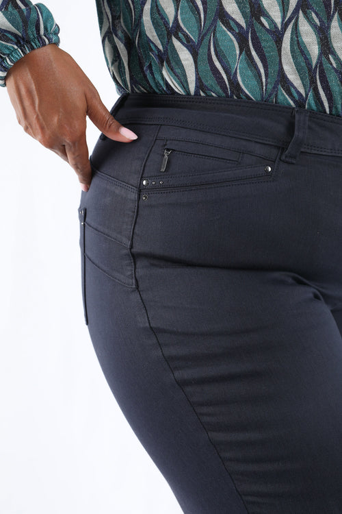 Effen slim fit 7/8 broek Louise-Paprika-4