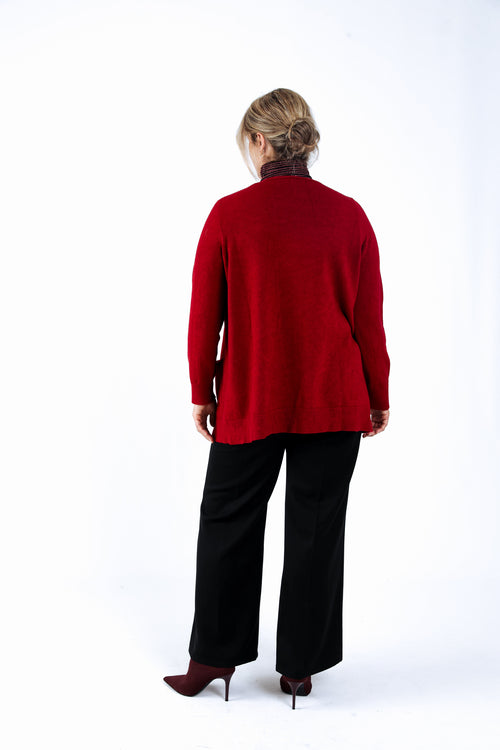 Cardigan in effen viscose-Paprika-2