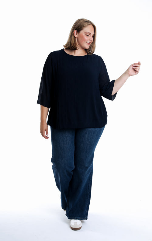 Blouse plissée unie-Paprika-5