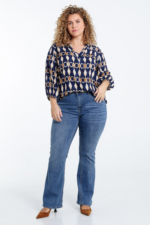 Viscose blouse met grafische print-Paprika-8