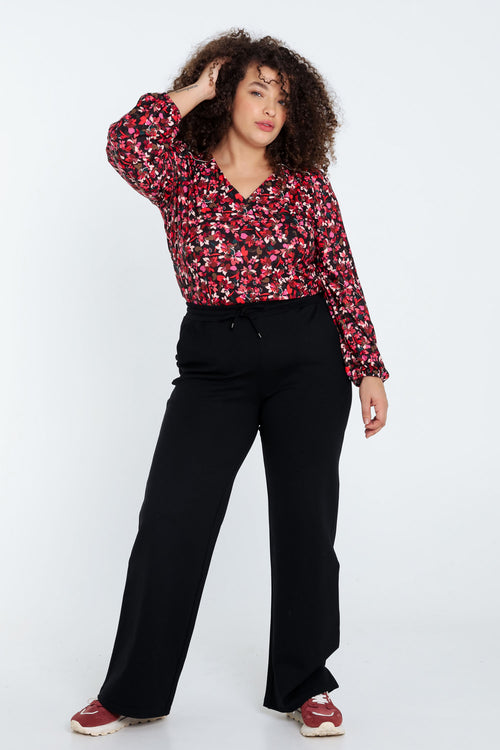 Effen milanobroek in viscose-Paprika-8