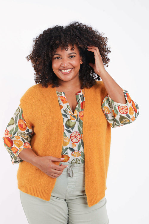 Effen mouwloos gilet-Paprika-1