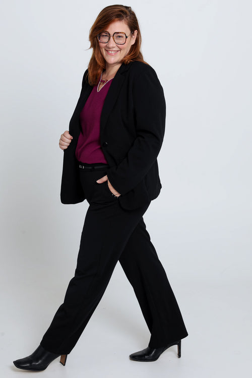 Kort, effen, getailleerd vest met bedrukte voering-Paprika-8