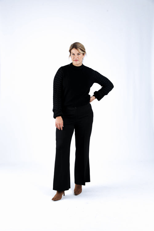 Effen trui met chevronmouwen-Paprika-5