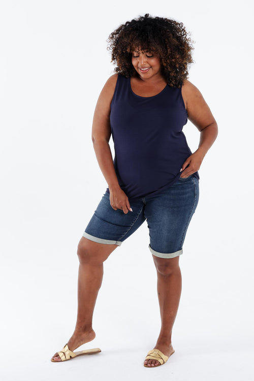 Effen tanktop van viscose-Paprika-5