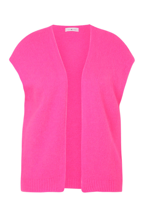 Effen mouwloos vest-Paprika-10