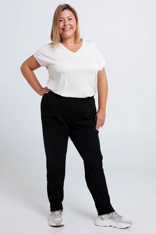 Effen slim 7/8-broek met gestikte, gedetailleerde zak-Paprika-7