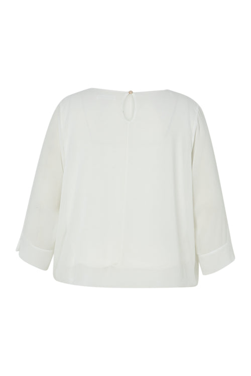 Effen blouse met sieraden-Paprika-11