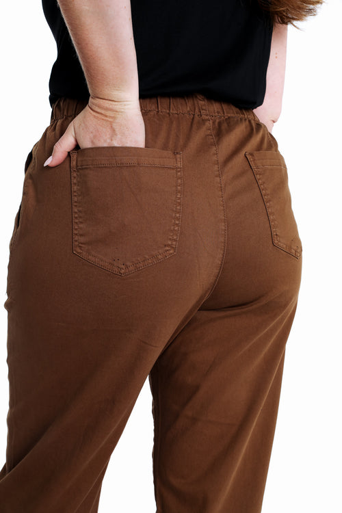 Effen katoenen chino-Paprika-6