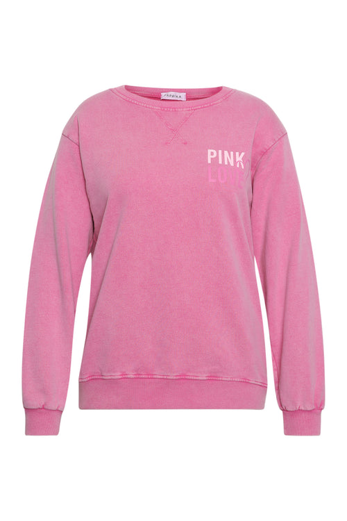 Katoenen sweatshirt Pink love oktober roze-Paprika-8