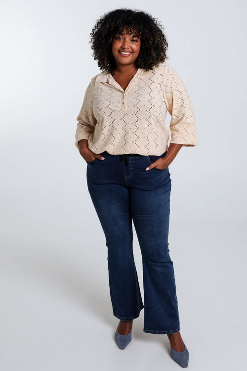 T-shirt uni ajouré-Paprika-9