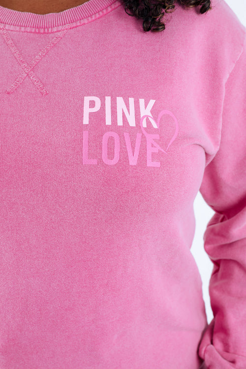 Katoenen sweatshirt Pink love oktober roze-Paprika-3