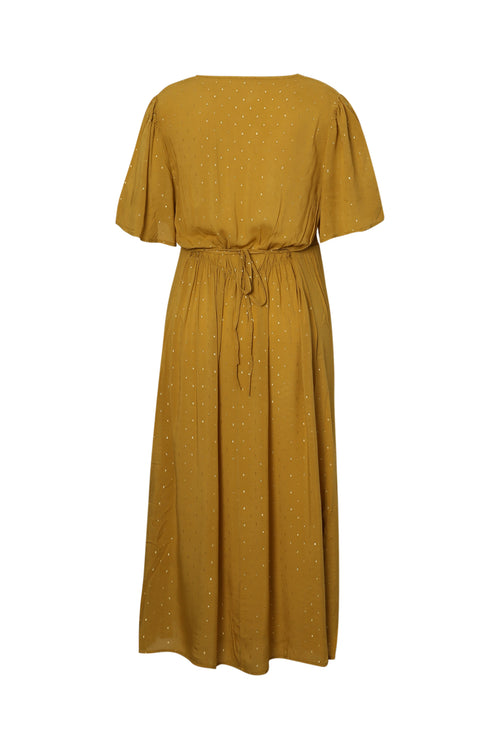 Jurk van viscose in één kleur met lurex-Paprika-3