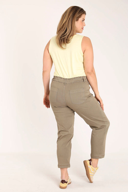 Effen katoenen chino-Paprika-1