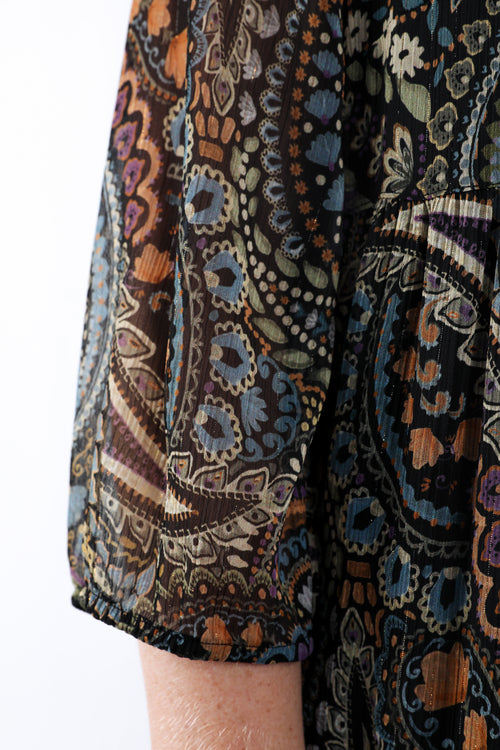 Robe imprimé cachemire-Paprika-7