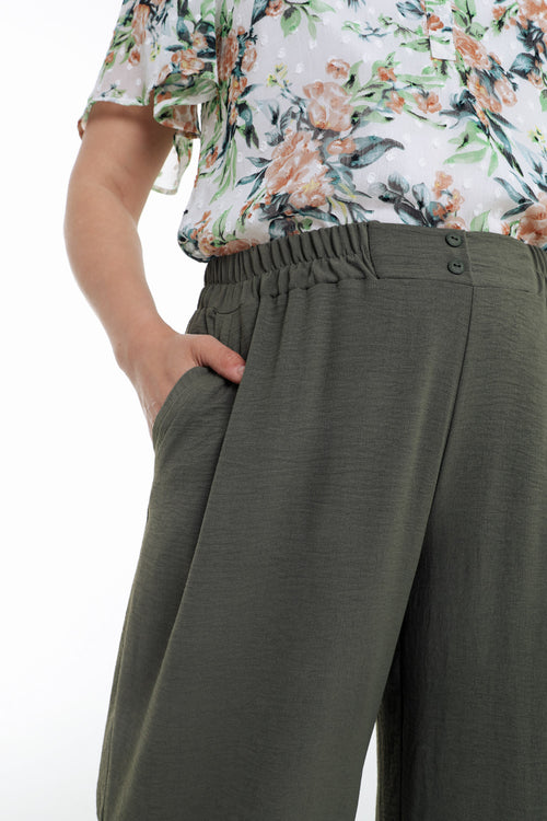 Soepele effen broek-Paprika-4