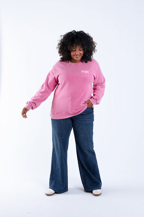 Katoenen sweatshirt Pink love oktober roze-Paprika-7