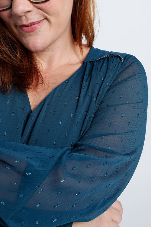 Korte, effen jurk met schouderuitsnijdingen-Paprika-3