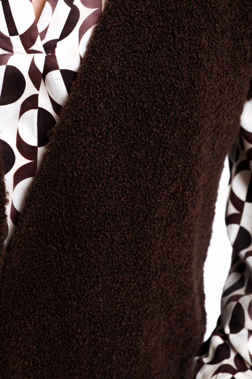 Gilet sans manches maille bouclette uni-Paprika-6