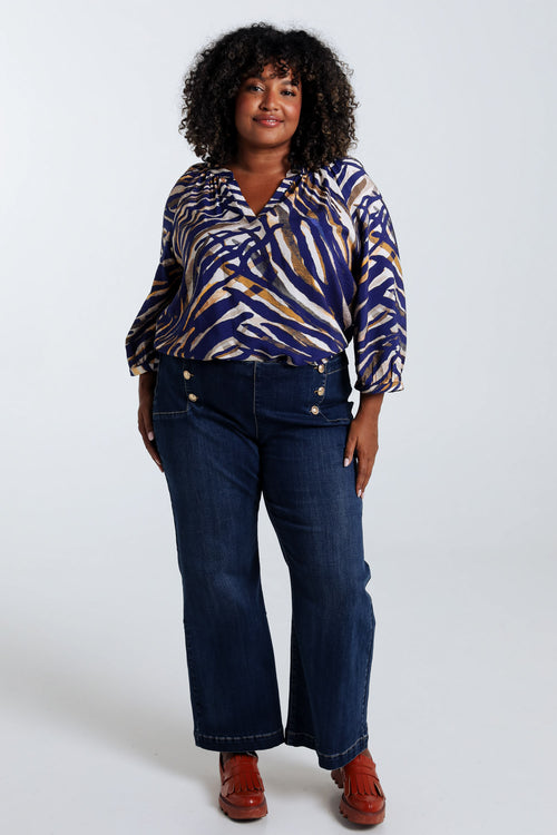 Blouse Raglan zèbre en viscose-Paprika-8