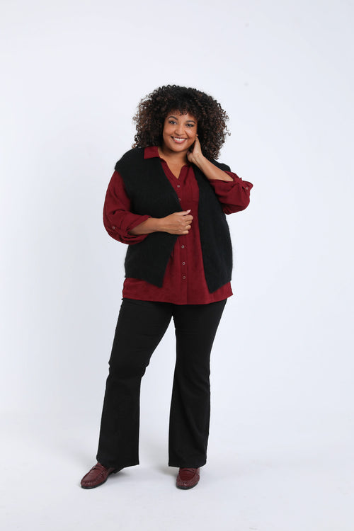 Effen mouwloos gilet-Paprika-6