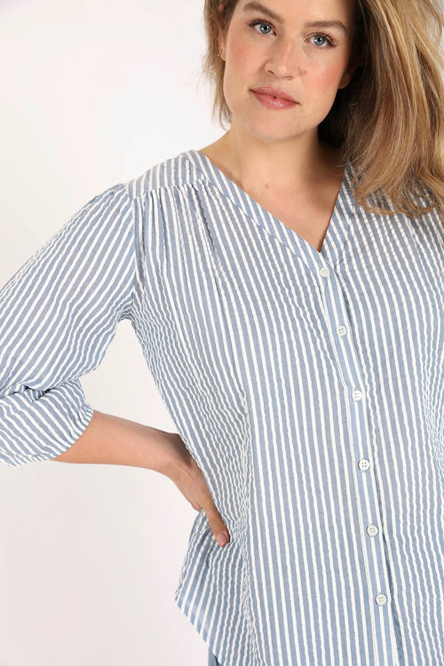 Gestreepte katoenen blouse-Paprika-4