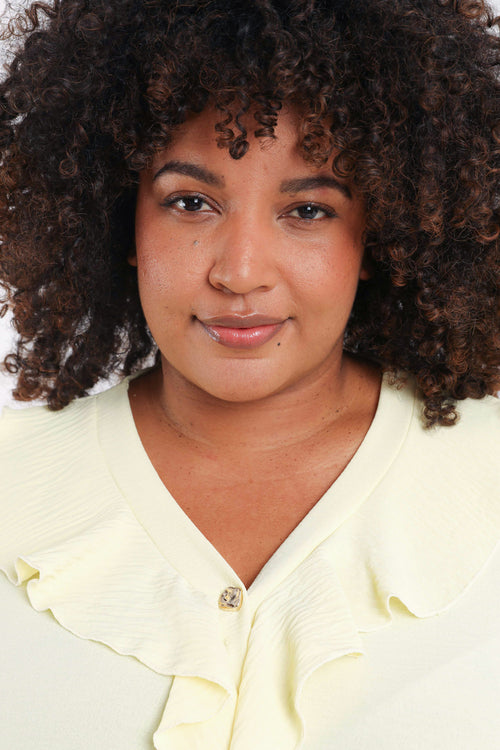 Effen blouse met ruches-Paprika-3