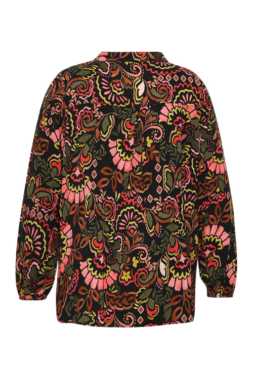 Blouse van bedrukt viscose in folkstijl-Paprika-9
