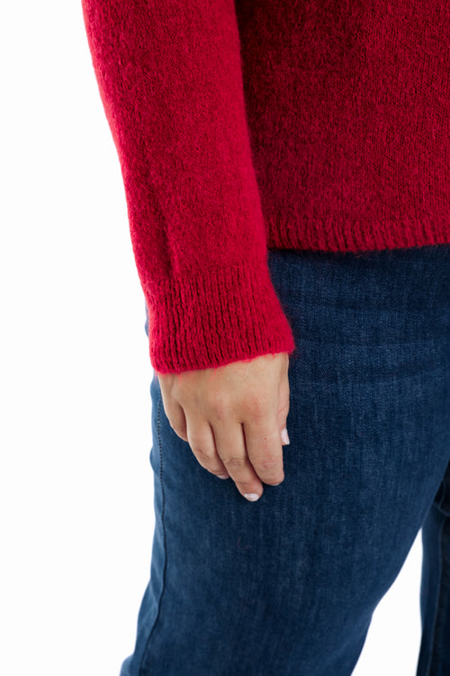 Pull avec alpaga uni-Paprika-5