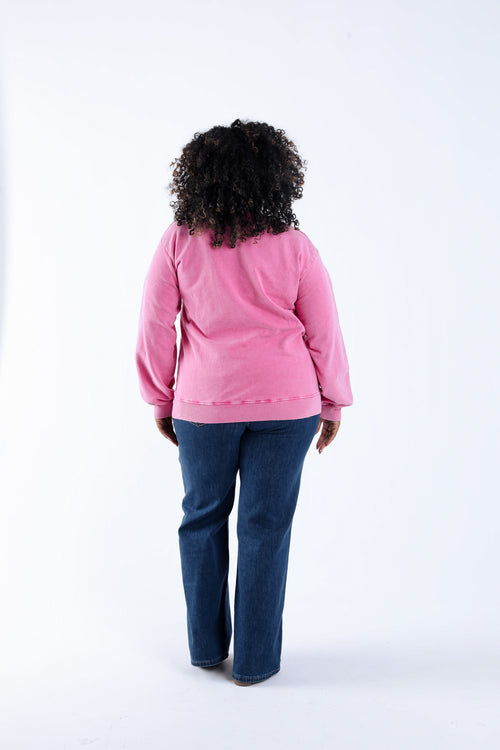 Katoenen sweatshirt Pink love oktober roze-Paprika-2